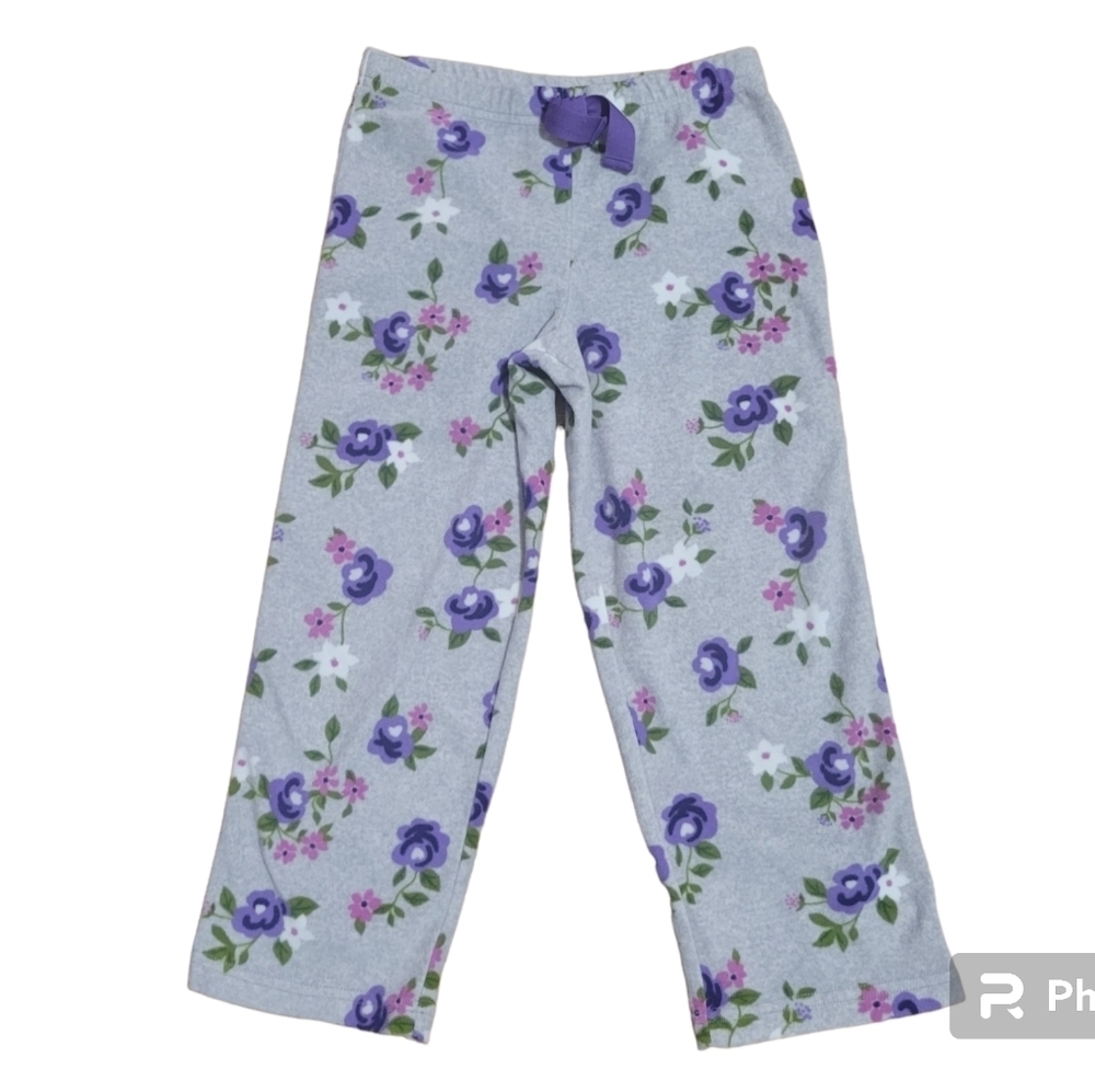 Grey Floral Print Pajama Pants